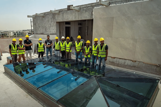 Premium Skylight Glass Installation in Emirates Hills, Dubai
